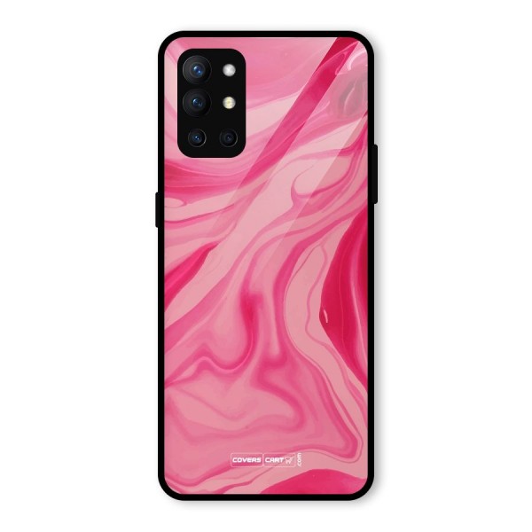 Sizzling Pink Marble Texture Glass Back Case for OnePlus 9R