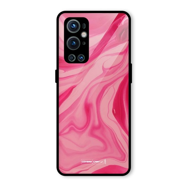 Sizzling Pink Marble Texture Glass Back Case for OnePlus 9 Pro