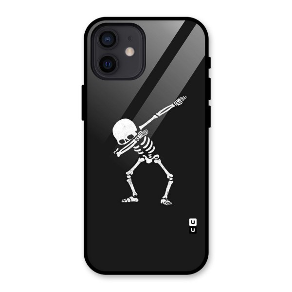 Skeleton Dab White Glass Back Case for iPhone 12