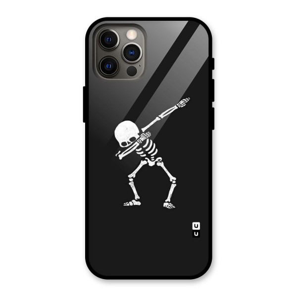 Skeleton Dab White Glass Back Case for iPhone 12 Pro