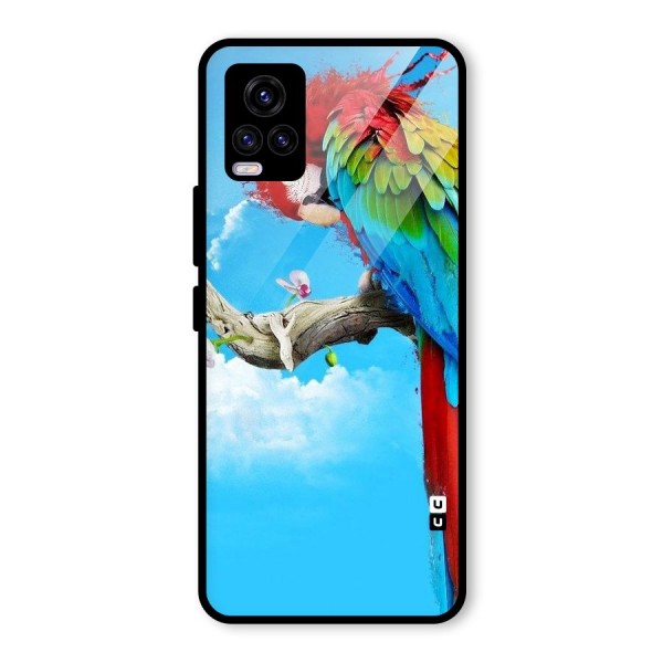 Sky Parrot Glass Back Case for Vivo V20