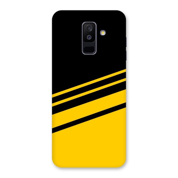 Slant Yellow Stripes Back Case for Galaxy A6 Plus