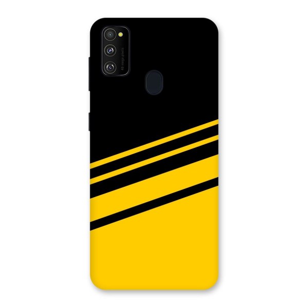 Slant Yellow Stripes Back Case for Galaxy M30s