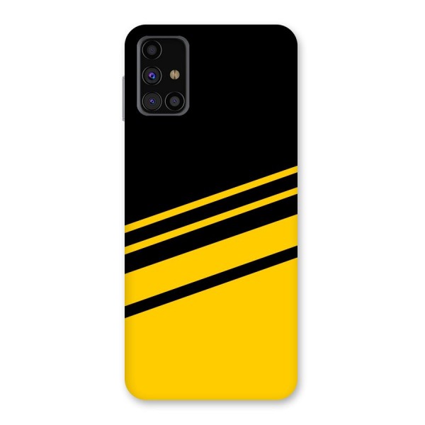 Slant Yellow Stripes Back Case for Galaxy M31s