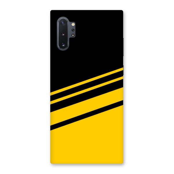 Slant Yellow Stripes Back Case for Galaxy Note 10 Plus