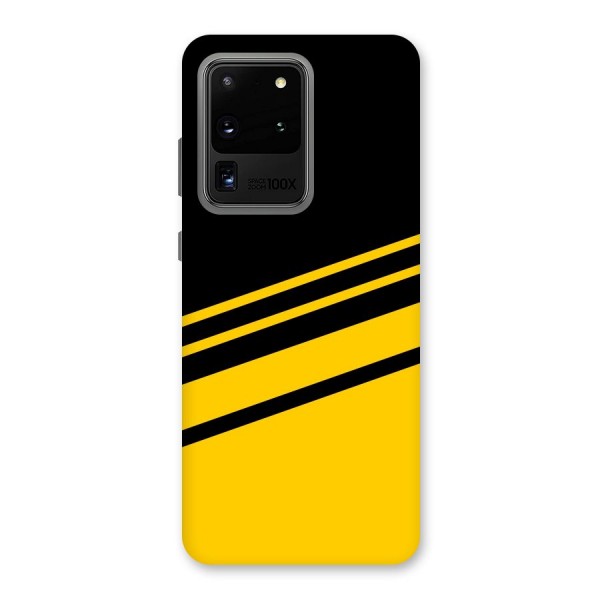 Slant Yellow Stripes Back Case for Galaxy S20 Ultra