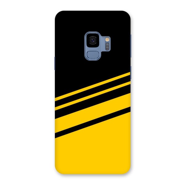 Slant Yellow Stripes Back Case for Galaxy S9