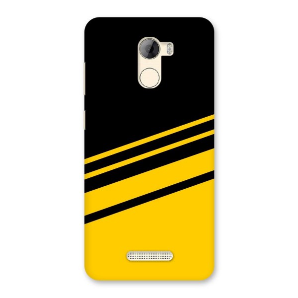 Slant Yellow Stripes Back Case for Gionee A1 LIte