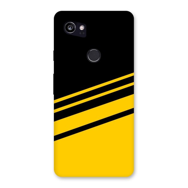 Slant Yellow Stripes Back Case for Google Pixel 2 XL