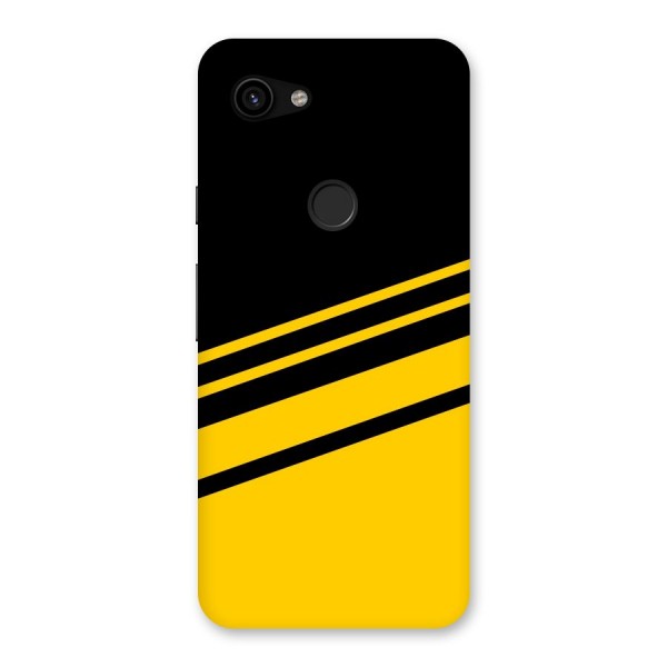 Slant Yellow Stripes Back Case for Google Pixel 3a