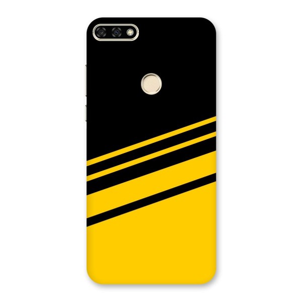 Slant Yellow Stripes Back Case for Honor 7A