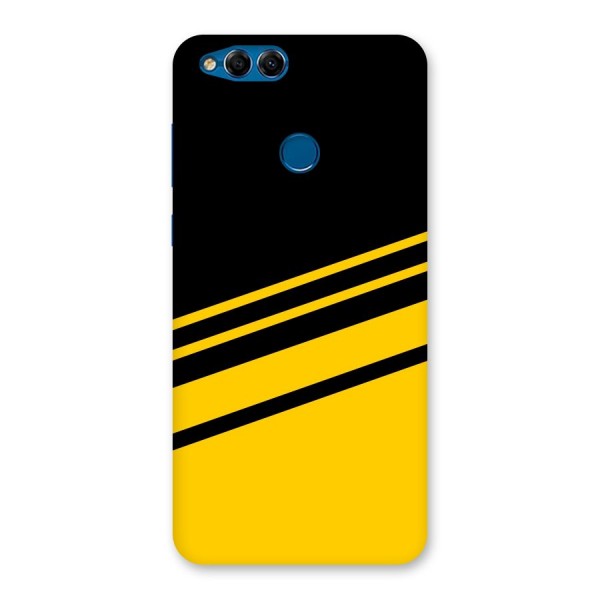 Slant Yellow Stripes Back Case for Honor 7X