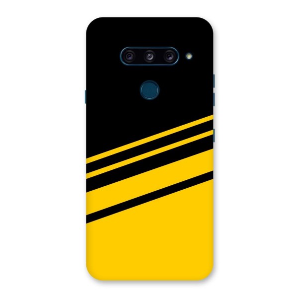 Slant Yellow Stripes Back Case for LG  V40 ThinQ