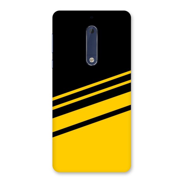 Slant Yellow Stripes Back Case for Nokia 5