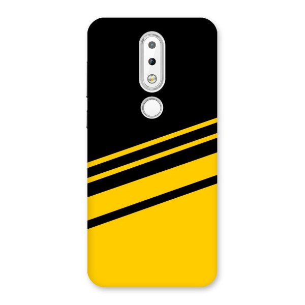 Slant Yellow Stripes Back Case for Nokia 6.1 Plus