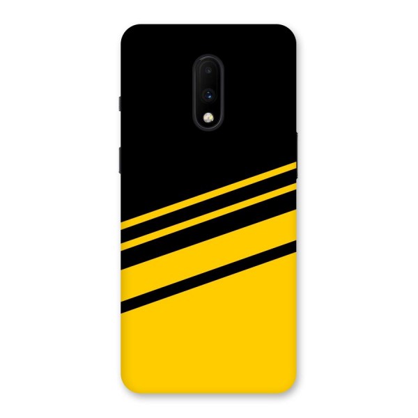 Slant Yellow Stripes Back Case for OnePlus 7