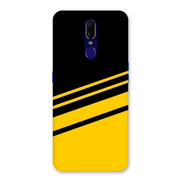 Slant Yellow Stripes Back Case for Oppo A9