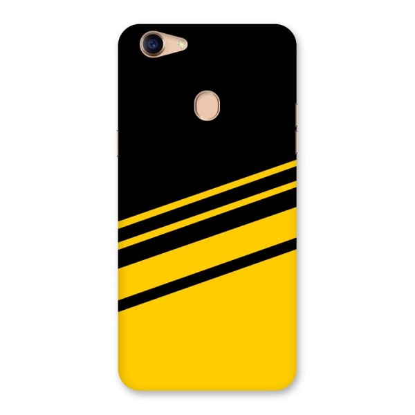 Slant Yellow Stripes Back Case for Oppo F5 Youth