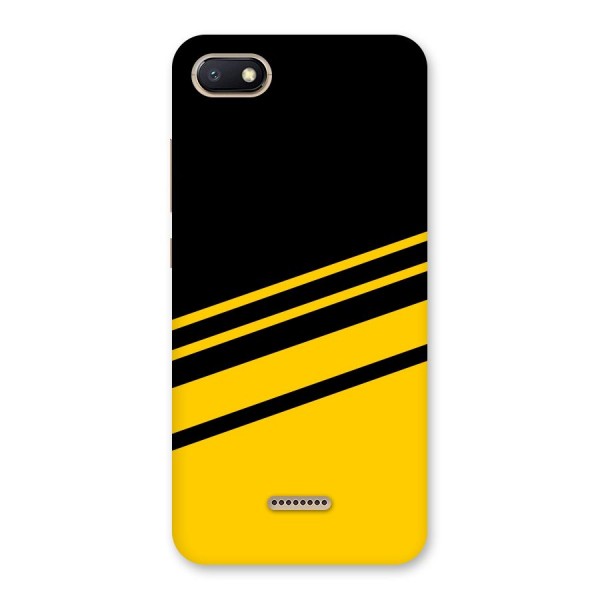 Slant Yellow Stripes Back Case for Redmi 6A