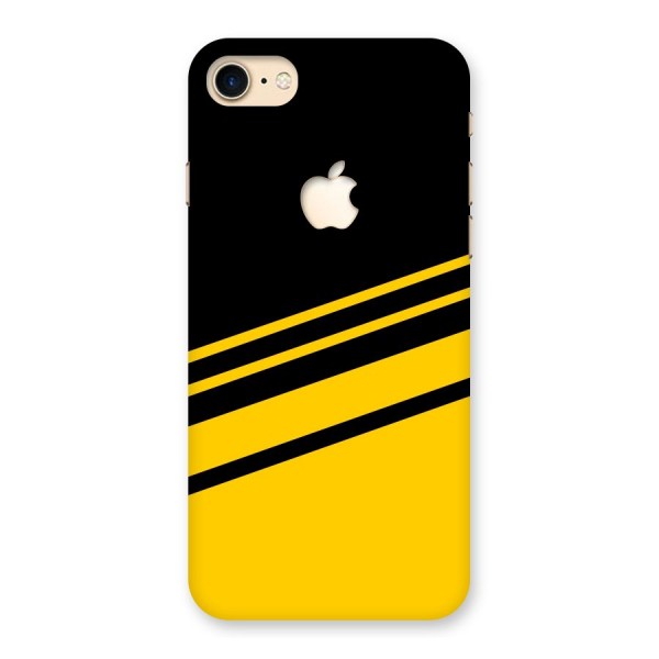 Slant Yellow Stripes Back Case for iPhone 7 Apple Cut
