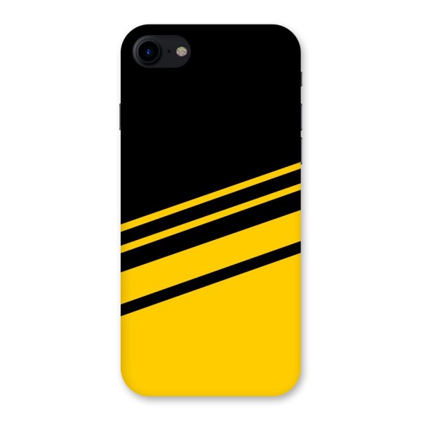 Slant Yellow Stripes Back Case for iPhone SE 2020