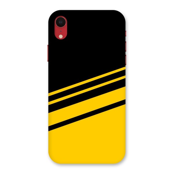 Slant Yellow Stripes Back Case for iPhone XR