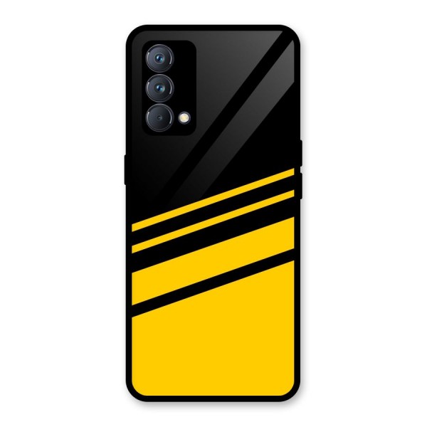 Slant Yellow Stripes Glass Back Case for Realme GT Master Edition