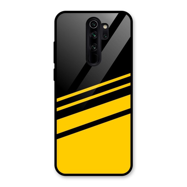 Slant Yellow Stripes Glass Back Case for Redmi Note 8 Pro