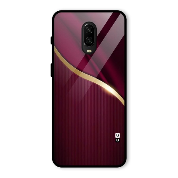Smooth Maroon Glass Back Case for OnePlus 6T