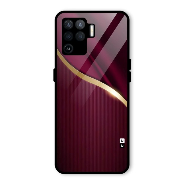Smooth Maroon Glass Back Case for Oppo F19 Pro