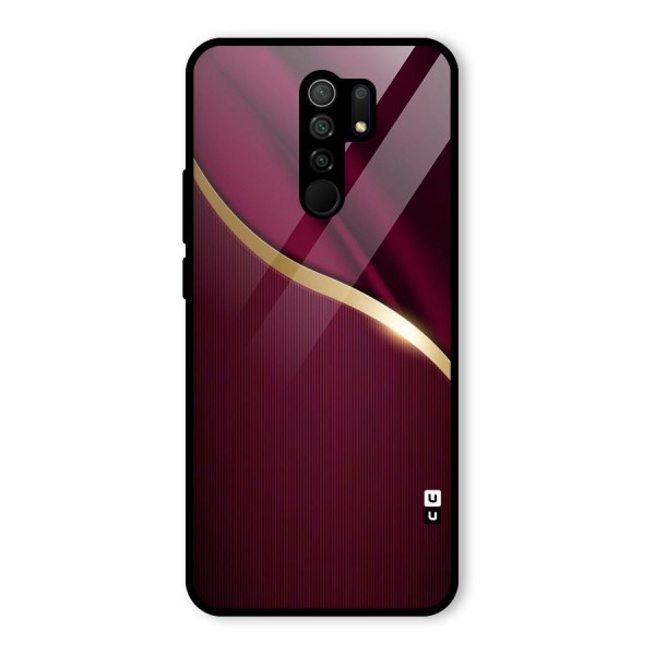 Smooth Maroon Glass Back Case for Redmi 9 Prime