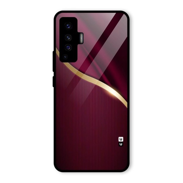 Smooth Maroon Glass Back Case for Vivo X50