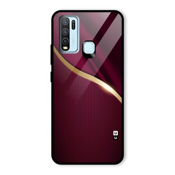 Smooth Maroon Glass Back Case for Vivo Y30
