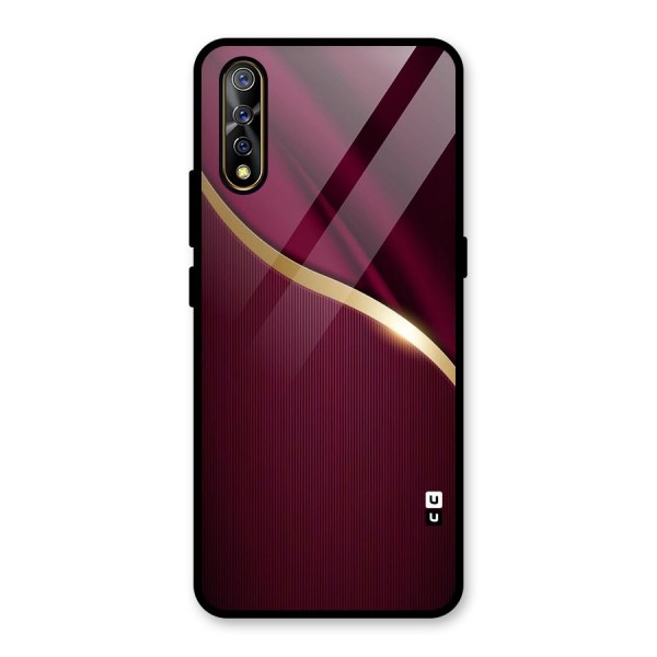 Smooth Maroon Glass Back Case for Vivo Z1x