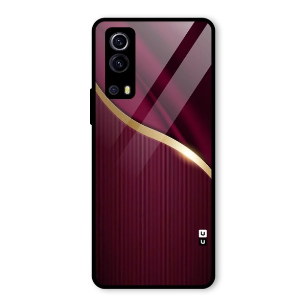 Smooth Maroon Glass Back Case for Vivo iQOO Z3