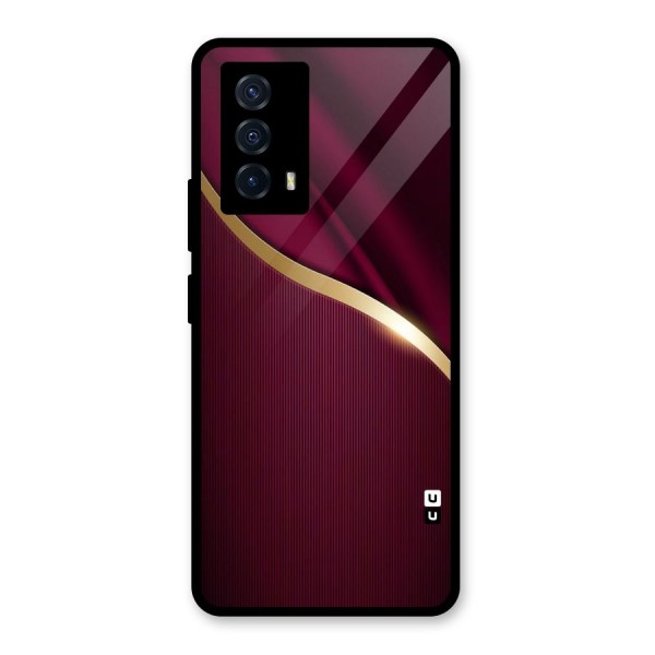 Smooth Maroon Glass Back Case for Vivo iQOO Z5