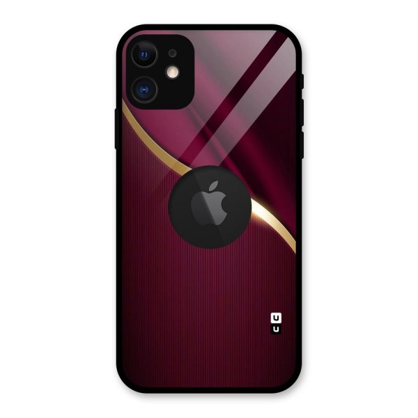 Smooth Maroon Glass Back Case for iPhone 11 Logo Cut