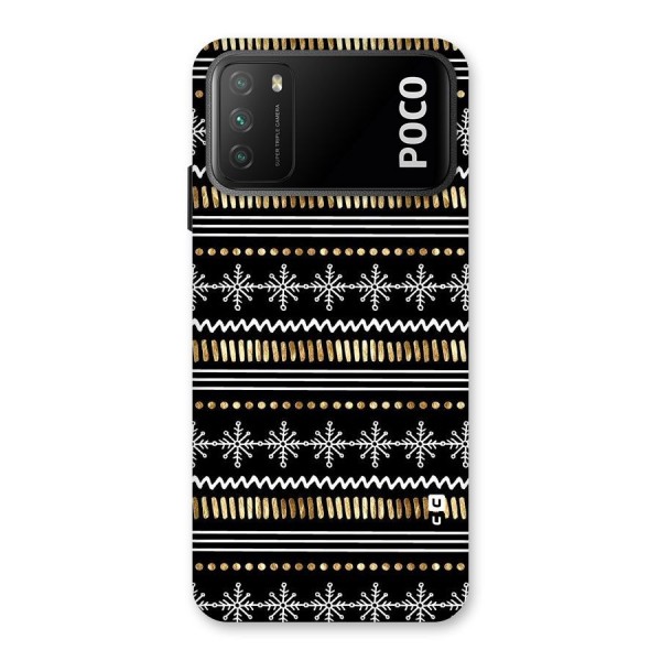 Snowflakes Gold Back Case for Poco M3