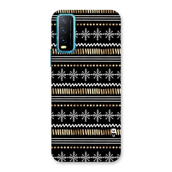Snowflakes Gold Back Case for Vivo Y20G