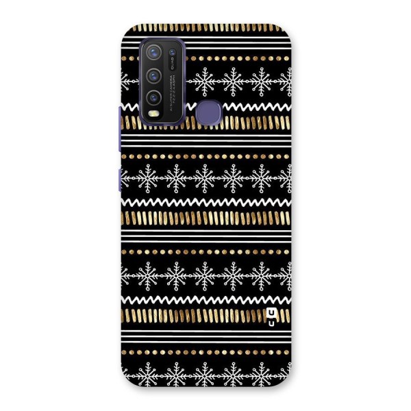 Snowflakes Gold Back Case for Vivo Y50