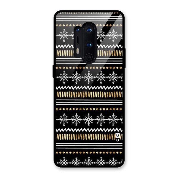 Snowflakes Gold Glass Back Case for OnePlus 8 Pro