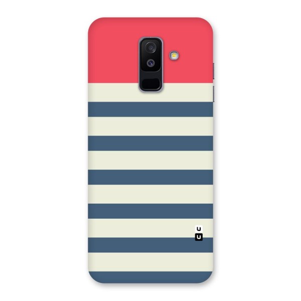 Solid Orange And Stripes Back Case for Galaxy A6 Plus