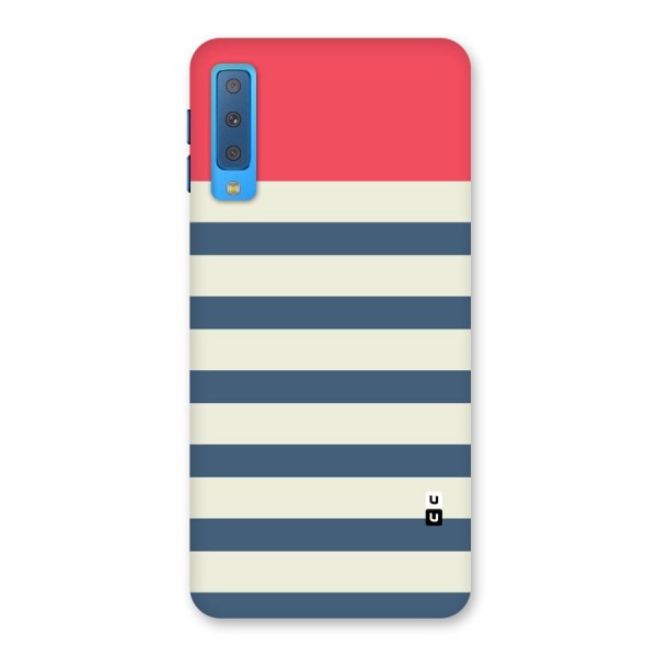 Solid Orange And Stripes Back Case for Galaxy A7 (2018)