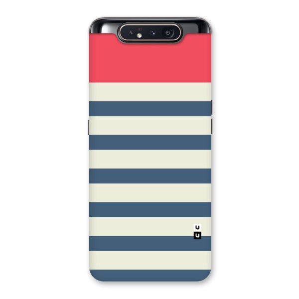 Solid Orange And Stripes Back Case for Galaxy A80