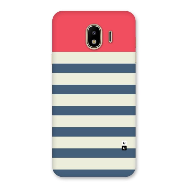 Solid Orange And Stripes Back Case for Galaxy J4