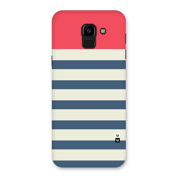 Solid Orange And Stripes Back Case for Galaxy J6