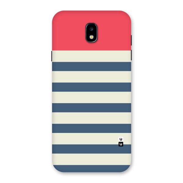 Solid Orange And Stripes Back Case for Galaxy J7 Pro