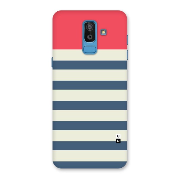 Solid Orange And Stripes Back Case for Galaxy J8