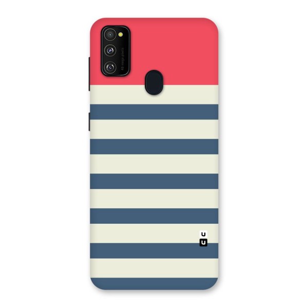 Solid Orange And Stripes Back Case for Galaxy M30s
