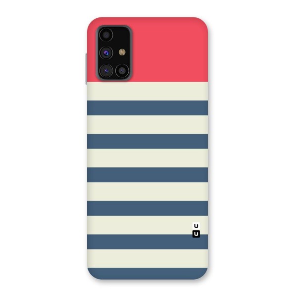 Solid Orange And Stripes Back Case for Galaxy M31s